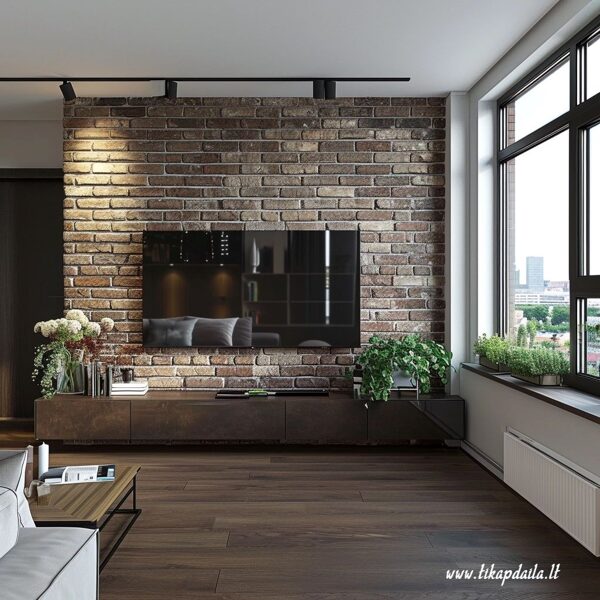 Dekoratyvinis akmuo šiuolaikiniame interjere.