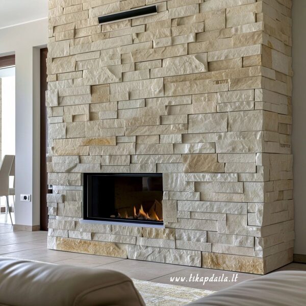 Dekoratyvinis akmuo šiuolaikiniame interjere.