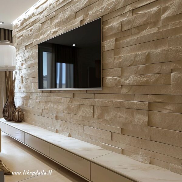 Dekoratyvinis akmuo šiuolaikiniame interjere.