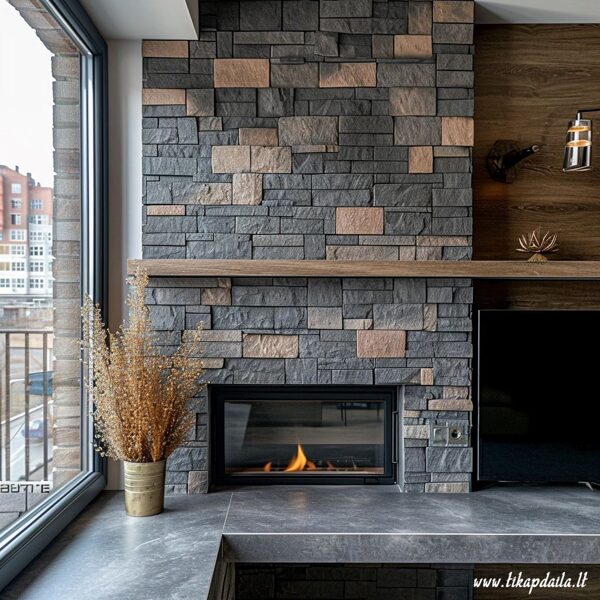 Dekoratyvinis akmuo šiuolaikiniame interjere.