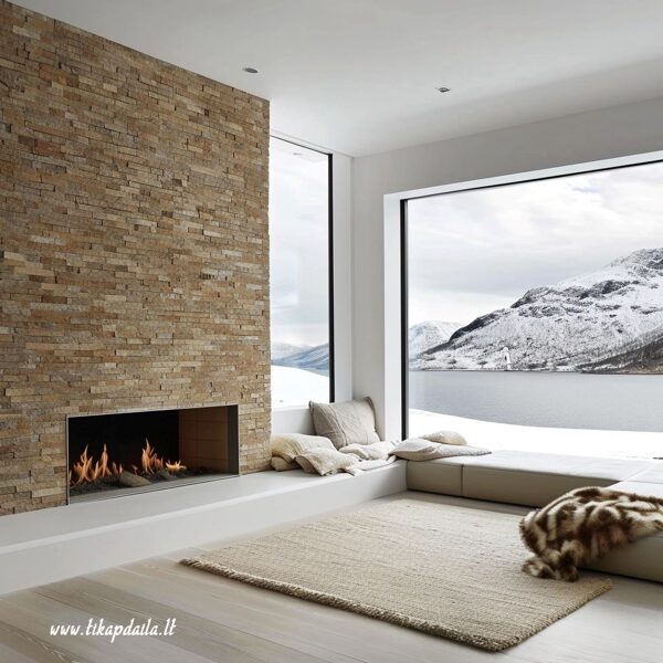 Dekoratyvinis akmuo šiuolaikiniame interjere.