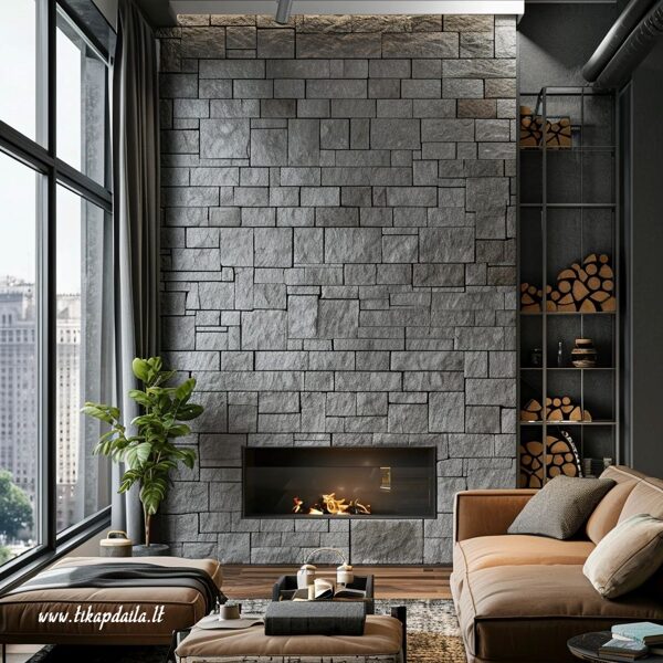 Dekoratyvinis akmuo šiuolaikiniame interjere.