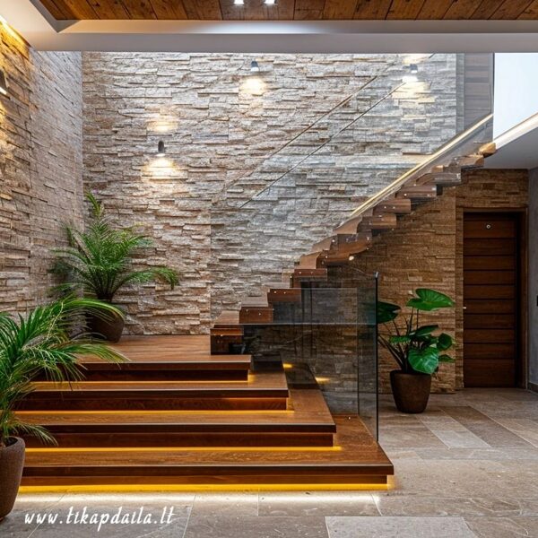 Dekoratyvinis akmuo šiuolaikiniame interjere.
